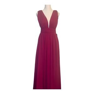 Lulus Heavenly Hues magenta v-neck sleeveless maxi dress size S NWT